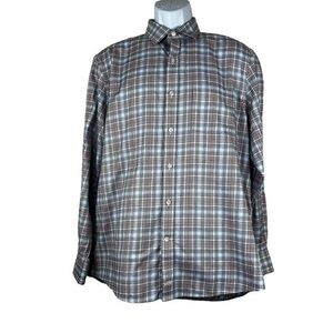 Johnston & Murphy Men's Casual Shirt Plaid Button Down Size L